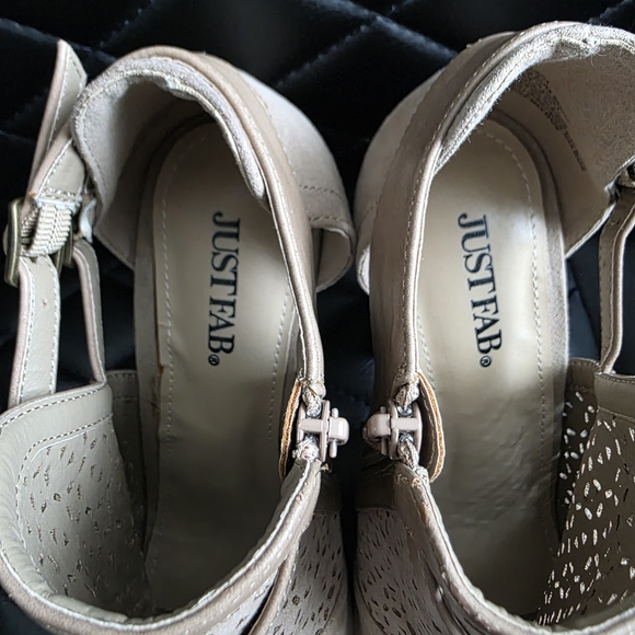 JustFab Taupe Cut-Out Heeled Boots - Picture 4 of 6